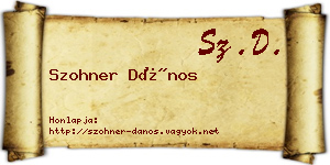 Szohner Dános névjegykártya
